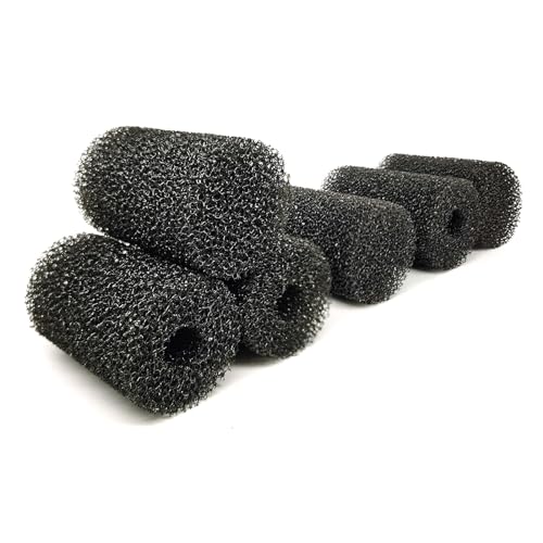 6X Pre-Filter Sponge for Aquarium Shrimp Fry Fish Tank Filter Pump Prefilter Sponge Replacement Foam Cover 2.4 X 1.4 Inch with 0.4" Hole Diameter