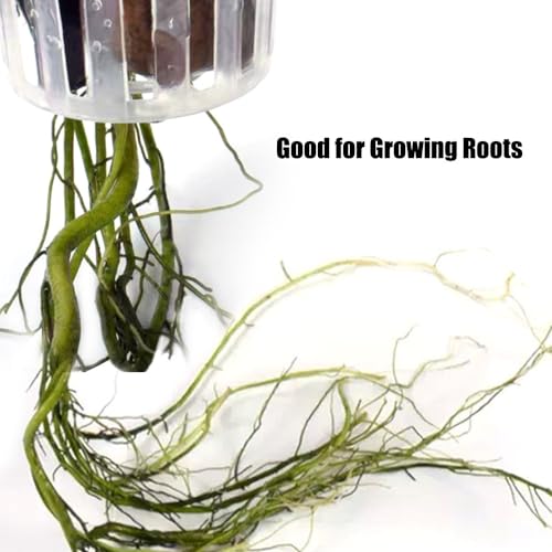 MiOYOOW Aquarium Plant Holder, 2PCS Wall-Hanging Fish Tank Plant Pot with Rooting Hole for Aquarium Plants Decorations