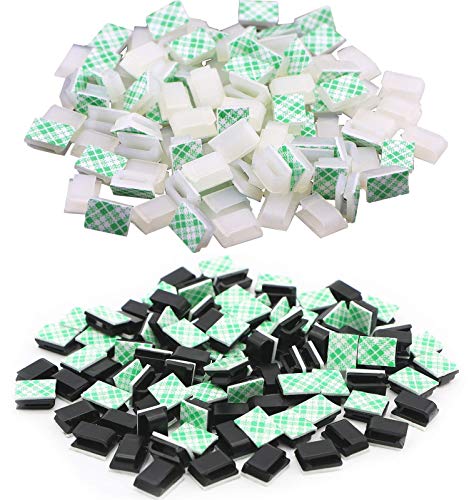 100 Pieces U Type Adhesive Cable Clips Wire Clips Drop Cable Management Clamps Wire Cord Holder Cable Fixed Organizer - 2 Color