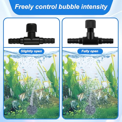 Psyqtsuary Aquarium Air Pump Accessories, 12 Pcs One Way Check Valve Aquarium Plastic Aquarium Air Valve for Fish Tank 3/16" Aquariums Tubing (6 Check Valves +6 Control Valves) (Black)