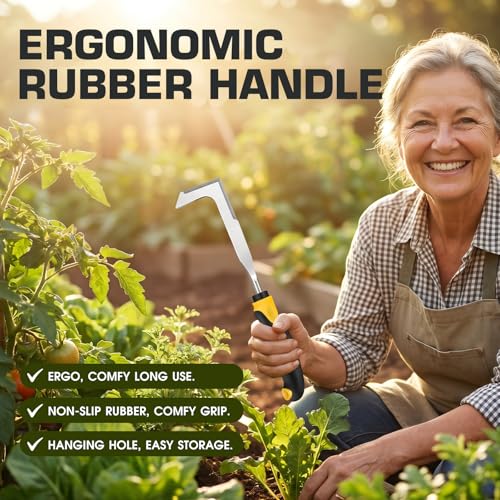 SWANSOFT Crack Weeder – Crevice Weeding Tool for Sidewalk, Driveway & Garden, Garden Tools for Weeding, Heavy-Duty Stainless Steel Crack Weeder Tool,Ergonomic Handheld Crack Weeder