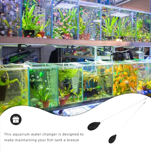 FRCOLOR 2pcs Reusable Manual Aquarium Water Changer Sturdy Dropper Pipettes for Mini Fish Tank Gravel and Waste Cleaning Portable Lightweight Design for Easy Maintenance