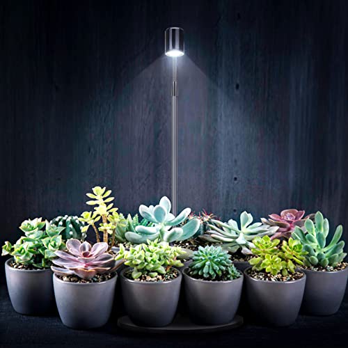 LED Aquarium Light, 3W USB Powered Fish Tank Plant Lamp with Black Base Board for 360 Betta Fish Bowl, Potted Plants, Succulents, Miniature Landscape