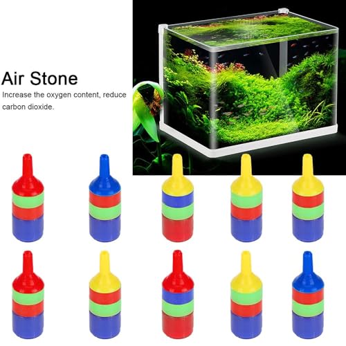 10pcs 1.7 Inch Plastic Aquarium Air Stones Bubbler with Strong Erosion Resistance High Efficiency Oxygen Diffuser for Fish Tank Aeration