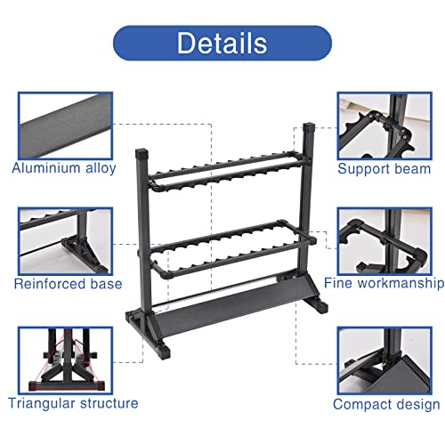 JOYWAVE Fishing Rod Holders,Aluminium Fishing Pole Holders,Portable Fishing Rod Rack,Holds Up to 24 Rods,Fishing Pole Vertical Ground Display Rack