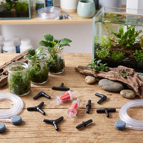 Aquarium Air Pump Accessories Kit, Aquarium Connector,Check Valve, Control Valve Accessories Suction Cups Connectors and Check Valves for Nano Air Pumps