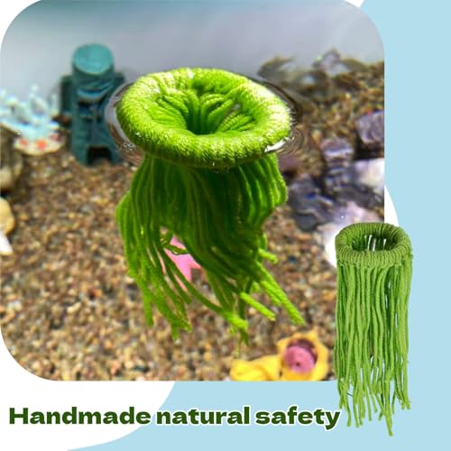 Spawning Mop Handmade Fish Breeding Grass Fish Tank Breeding Mop Decorative Aquarium Plants Floating Green Aquarium Decor for Securing Eggs and Protecting New Fry