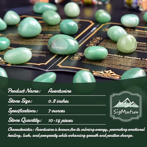 Polished Aventurine Crystal Bulk - 0.8" Colorful Tumbled Stone Chips Rocks, 7 oz Crushed Sea Glass Large Stones for Healing, Reiki, Crafting, Home Decor - color: Aventurine, size: 0.8"