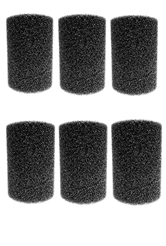 ViaAqua 6 Pack X-Large Overflow Filter Box Intake Round Pre-Filter Foam Sponge 5.91" x 4.13" for Aquariums and Ponds (Coarse 25PPI)