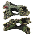DoubleWood 2 PCS Decaying Trunk Betta Fish Driftwood Resin Crafts Ornament with Holes & Aquarium Caves Fish Tank Wood Decor - size: 2 Pcs