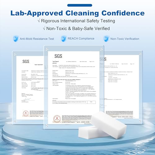 50-Pack Extra-Thick Melamine Sponges 3.94" 2.76" 1.18" Durable Kitchen & Bathroom Cleaning Pads Powerful, Non-Scratch, Water-Activated Magic Sponge - size: 50 Ct (Extra-Thick)