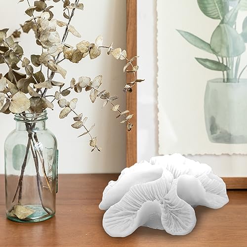 Tirifer Pack of 2 White Coral Decor, White Coral Reef, Faux Coral Decor Faux Coral Decor Resin Coral Décor Beach Home Ornaments for Beach House Decorative Coral Pieces for Aquariums Fish Tanks