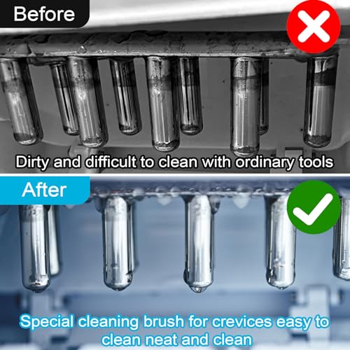 Palksky Ice Machine Cleaner Brush Sets, 10PCS Ice Maker Cleaning Tools - 9Pcs Nylon Bristles with 1Pcs Cleaning Sponge - color: B
