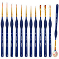 Hnncugty Miniature Paint Brushes Set 12pcs, Paint Brushes for Acrylic Painting, Art Supplies for Oil, Watercolor Detailing Models Rock Body Face Nail Drawing Artist Gifts, Triangular Handles Blue - color: Blue