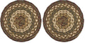 VHC Brands Tea Cabin Jute 8 inch Trivet Log Cabin Country Rustic Lodge Kitchen Tabletop Design, Moss Green and Deep Red (Pack of 2) - size: 8" Trivet (Pack of 2)