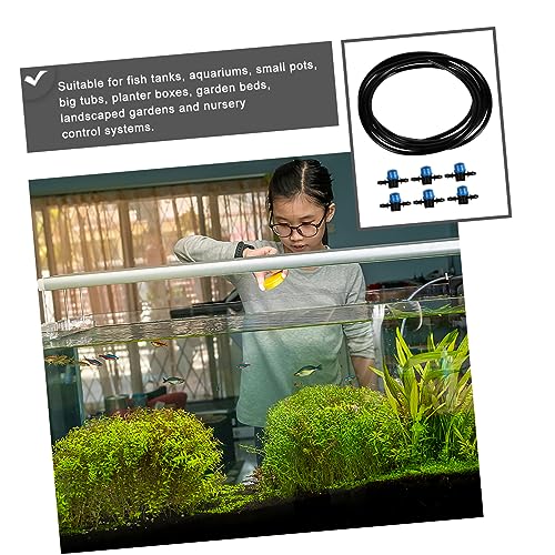 BESPORTBLE Adjustable Aquarium Micro Water Control Hose Set Soft Silicone Tubing with Connectors for Fish Tanks Includes Black Hose Caps Safe for