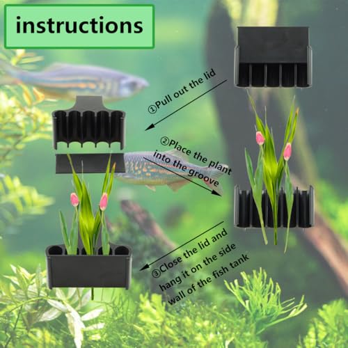 Aquarium Plant Holder,Fish Tank Plant Holder,Aquarium lid Clips,Aquarium Plant Pot,Hydroponic Fish Tank Planter, Aquatic Plant Cup for Aquascape Decorations (Transparent, 1PCS Rimless) - color: Transparent, size: 1PCS Rimless