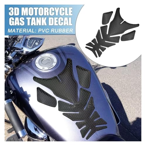 Universal Fuel Tank Sticker for Motorcycle Tank Pad Fish Bone Mat Oil Gas Tank Protector Motorcycle Cover Decal Gas Stickers Decals - color: Model J Black