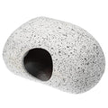 Aquarium Decorations Hideaway Rock Cave, Ceramic Fish Tank Decoration Stone for Aquatic Pets to Breed Rest, Gray 3.66x2.60x2.05 Inches