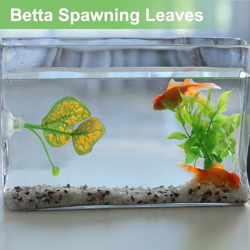 Betta Fish Leaf, Natural Habitat Simulation for Betta Spawnings Grounds, Betta Spawnings Leaves, Resting Bed, Large Small Leaves, Orange Deep Green