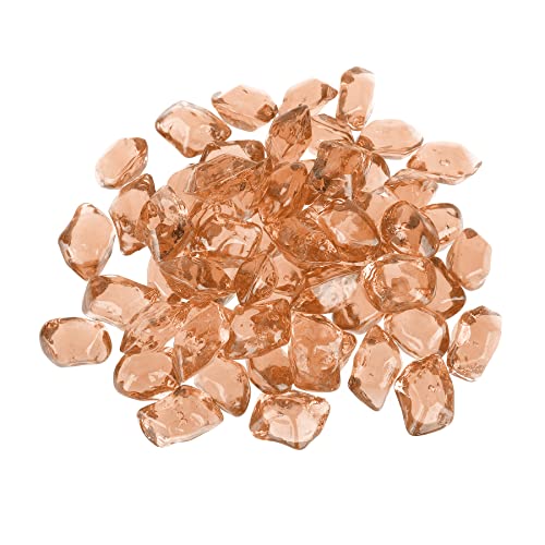 Onlyfire 1/2-Inch Polygon Fire Glass, 10 Pound Pack Glass Rock for Fireplace Fire Pit & Lanscaping, High Luster Elegant Gold - color: Elegant Gold, size: 1/2 inch