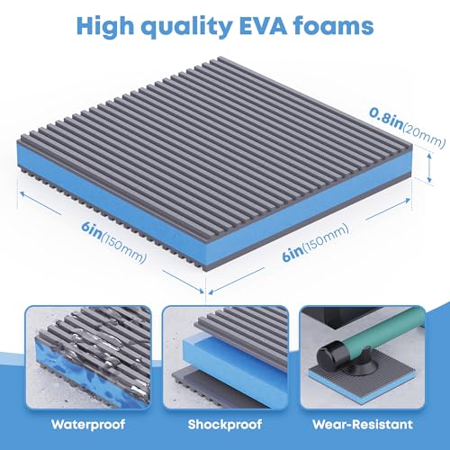 Anti Vibration Pads, Vibration Isolator Pads, Mechanical Vibration Damping Pads, Heavy Duty Rubber Isolation Pads, 3/8"Pre-Drill Hole Vibration Isolator Pad for Air Compressor - size: 6"× 6"×7/8"