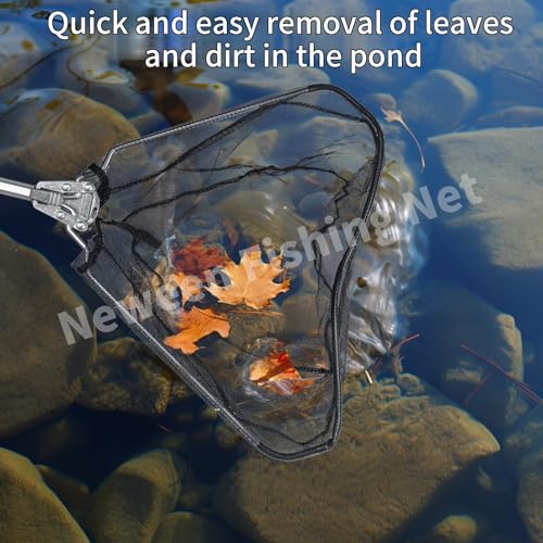 Neween Fishing Net, Foldable Collapsible Telescopic Fish Landing Net, Durable Nylon Material Mesh Landing Net for Easy Catching or Releasing for Trout - style: 21" Full Extended (Fixed Pole)