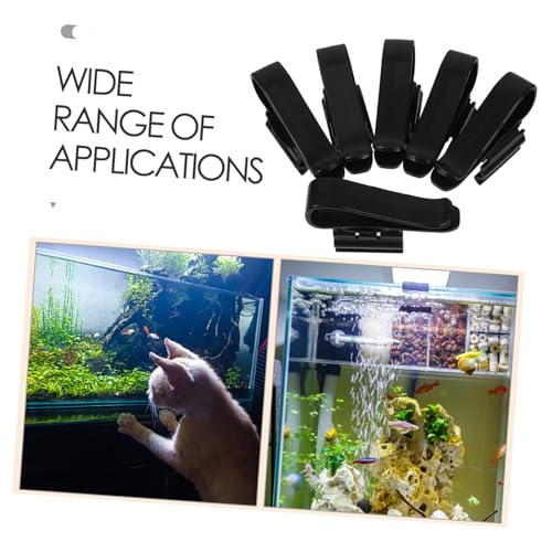 Toyvian 6pcs Aquarium Seaweed Clip Plastic Hose Clamps Tube Clamp Aquarium Filtration Hose for Dosing Pump Tube Holder - color: Black