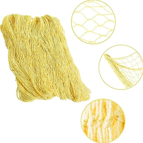 79 x 59 inch Nature Fish Net Wall Decoration with Shells, Ocean Themed Wall Hangings Fishing Net for Beach Party,Wedding,Photographing Decoration - color: 1pack Yellow(no Shells)