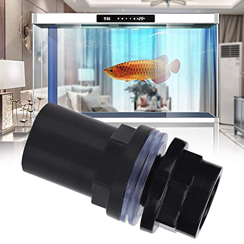 5Pcs PVC Aquarium Pipe Connector, 25mm Straight Tube Joint, Black Water Fitting for Fish Tank Filter System, Leak Proof Design (1in) - size: 1in