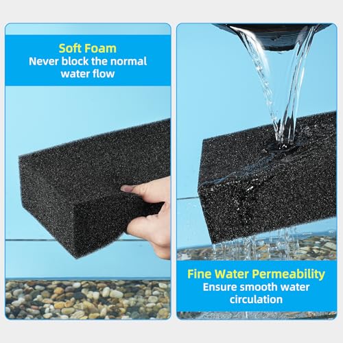 AQUANEAT 2 Pack Aquarium Bio Sponge Filter Media Pad Cut-to-Size Open Cell Foam Sheet for Fish Tank Sump (7.5" x 4.7" x 2.75") - size: 7.5" x 4.7" x 2.75"