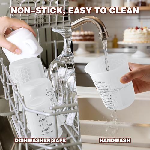 Silicone Measuring Cups Set 125ml + 250ml + 500ml for Cooking Reusable Baking Supplies Silicone Flexible Melting Measure Cup for Butter, Chocolate - color: 125ml+250ml+500ml