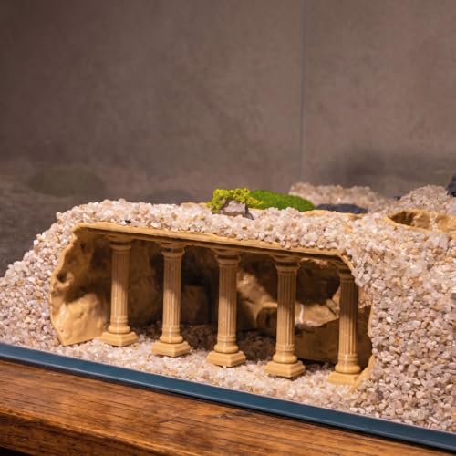 Roman Column Aquarium Cave, 3D Print Fish Hideout for Aquarium Fish Tank Decor, for Viewing Shrimp, Betta Fish, Corydora, Catfish, Pleco (Yellow, L) - color: Yellow, size: Large