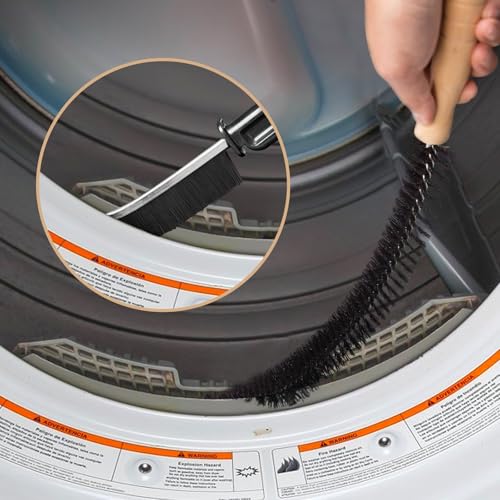 Holikme Dryer Vent Cleaner Kit 4 Pack - Household Cleaning Supplies,Long Flexible Refrigerator Coil Brush Radiator Brush,Dryer Lint Brush Home Essentials for Lint Trap Dust Vacuum Brush - size: Long 4Pack
