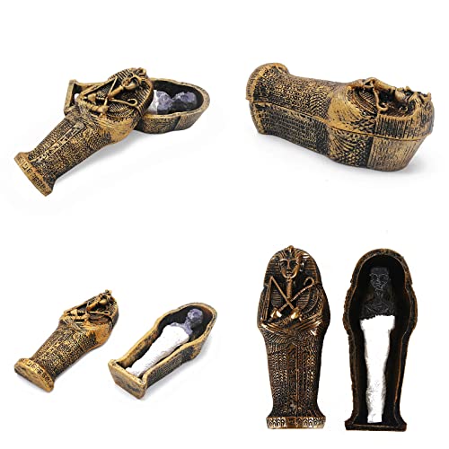 Ancient Egyptian Fish Reptile Tank Decorations Decor (Set of 3) Mummy Obelisk Statue Sculpture Reptile Turtle Lizard Spider Tanks Terrarium Ornament Pet - color: Mummy Obelisk Isis