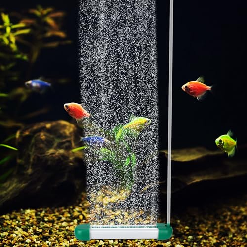 hygger 5.9Inch Aquarium Bubble Bar, Double Row Fine Mist Air Bubble Curtain Wall, Quiet Dissolved Oxygen Diffuser Air Stone, Self-Sinking Design Fish Tank Bubbler for Freshwater Saltwater Hydroponics - size: 5.9Inch