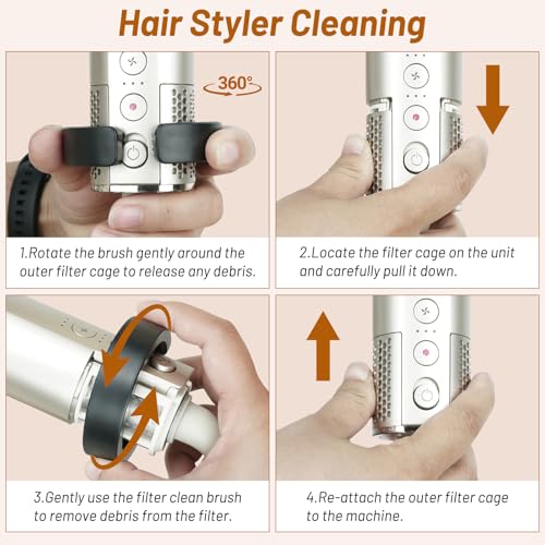 Filter Cleaning Brush Replacement for Shark Flex Style Attachment, Filter Cleaning Brush Compatible with Shark Flexfusion/Glam/Speedstyle Hair Dryer Attachment