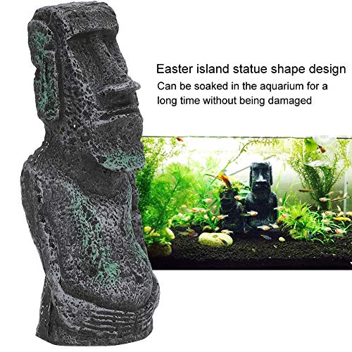 Easter Island Statue, 6.7in Resin Imitation Stone Statues Easter Head Artificial Fish Tank Decor Lifelike Aquarium Equipment Landscape Ornament - size: Roman Portrait