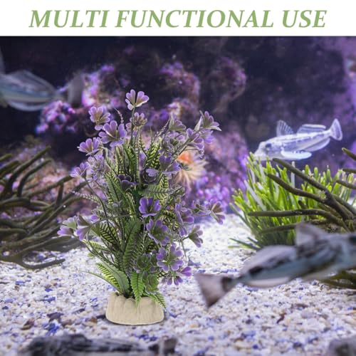 balacoo Fish Tank Artificial Plants 7.87In Shamrock Underwater Bonsai Aquarium Decor Safe Fake Plastic Plant for Fish Habitat Indoor Aquarium Landscaping