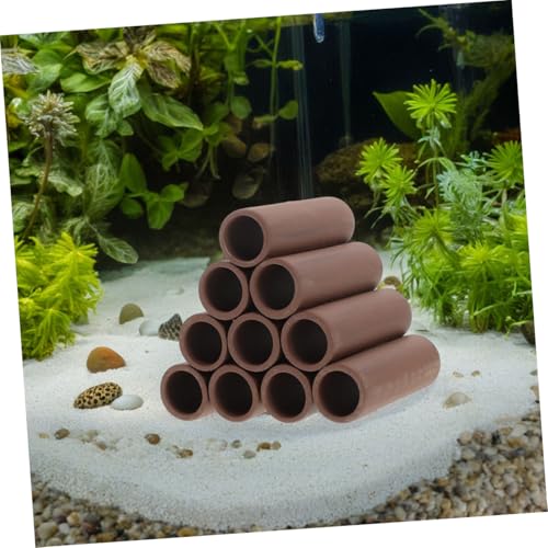HANABASS 2pcs Pottery Shrimp Habitat Ornament Aquarium Breeding Shelter Fish Tank Hiding Spots Durable Spawning Tube Decorations for Shrimp and Betta Fish Care