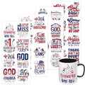4 PCS Fourth July UV DTF Cup Wrap, Rub on Transfer Stickers for 16oz Glass Mugs, High Viscosity Permanent UV DTF Sticker, Coffee Cups, Water Bottles and Personalized Crafts - style: Fourth July