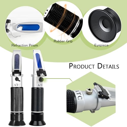 Seawater Salinity Refractometer, Automatic Temperature Compensation Seawater Salinity Hydrometer, 0-100ppt & 1.000-1.070 Salinity Specific Gravity Tester for Aquarium,Pool, Tank, Marine, Fishkeeping - color: Seawater Salinity Refractometer