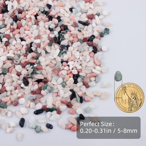 5lb Pea Silica Gravel Decorative Rocks, Polished Pebbles Ideal for Fish Tank, Vases, Succulents, Home Decor and Garden Landscaping, Countryside - color: Countryside, size: 5LB