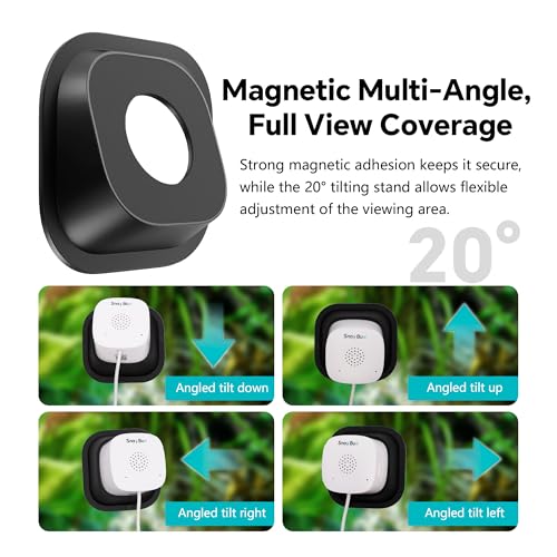 3MP 2K AI Reptile & Aquarium Camera with Angle Magnetic Mount, Close-Focus Lens for Fish Tank Terrarium Lizard Snake Pet, 2.4G&5GHz WiFi, 24/7 Recording, Anti-Glare & No Reflection