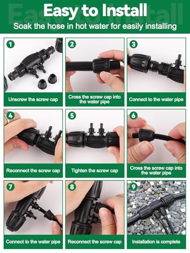 Kalolary 20PCS Locked Barbed Tee Connectors, 1/2" to 1/4" Drip Irrigation Fittings Kit 12/16mm to 4/7mm Tube Lock Female Connector 4-Way Barbed Lock Irrigation Parts for Watering System (Black) - color: Black 1/2" to 1/4" 4-Way