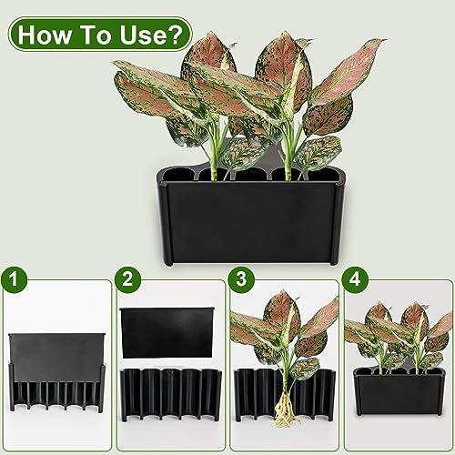 2 PCS Aquarium Plant Holder Top Hanging Fish Tank Plant Pot Aquarium Planter Cups for Water Feature Decoration - color: Rimmedr - Black
