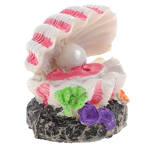 POPETPOP Aquarium Decoration Bubble Pearl Shell Fish Tank Ornament with Air Stone Compatible for Oxygen Pump 2.76X2.17X2.17 Inch Aquarium Landscape