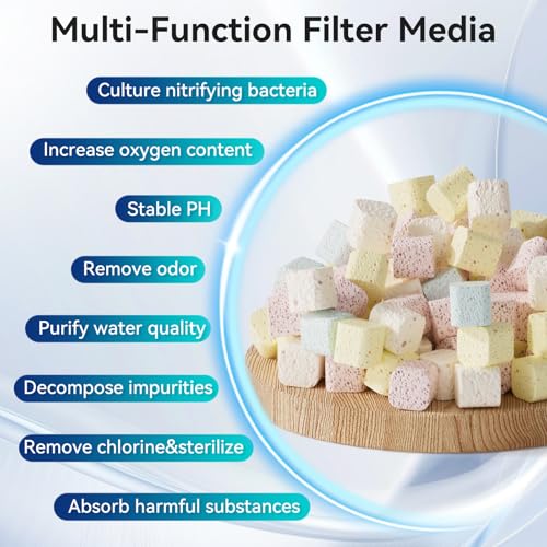 Aquarium Filter Media for Freshwater & Marine Tank Bio House Filter Media with Ceramic Cube Brick & Bio Cube, Helps Maintain Clear Water for Sump, Pond & Koi Fish Tanks - size: 1.1lb-Ceramic Cube