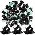 Eboot 50 Pieces Adhesive Cable Wire Clips Strong Cord Clips Wire Holders Cable Cord Straps Management Clamps Tie Holder for The Wall, Under Desk, Car, Office and Home