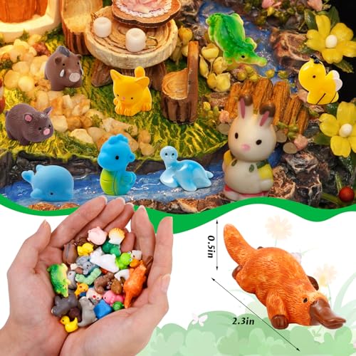 42 Pcs Mini Resin Animals 42 Styles Resin Animals Figurines Bulk for Micro Fairy Party Favors Garden Hide Accessories Dollhouse Crafts Decor - style: 42Pcs-Animals